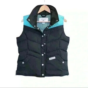 Obermeyer Women’s Down, Puffer Vest, Black/Mint Blue, Small